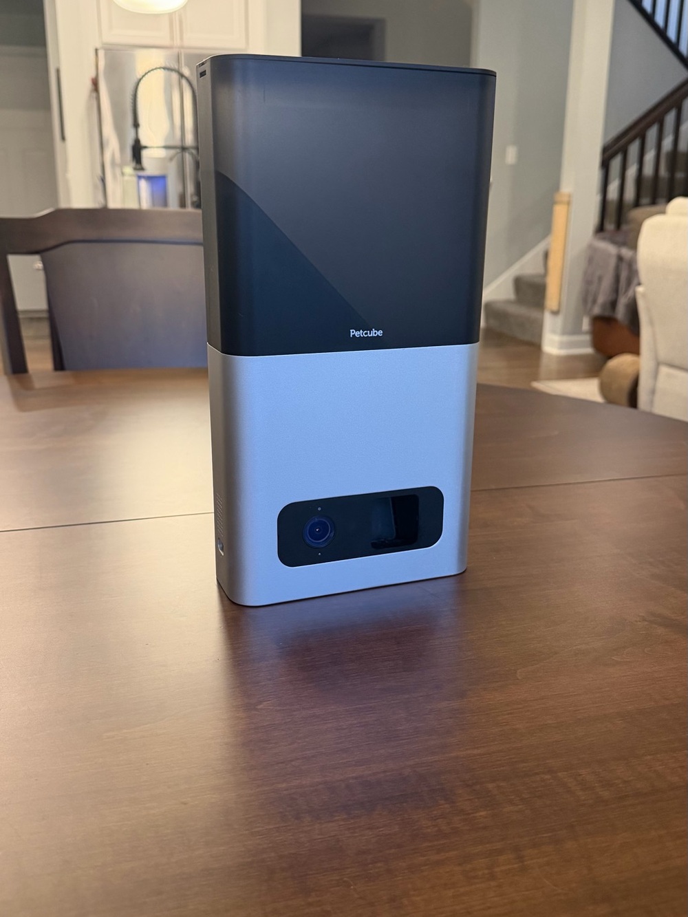 Silver & Black Wi‑Fi Pet Camera with Treat Dispenser